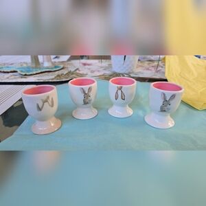 Rae Dunn Set of 4 Easter Bunny Egg Cups